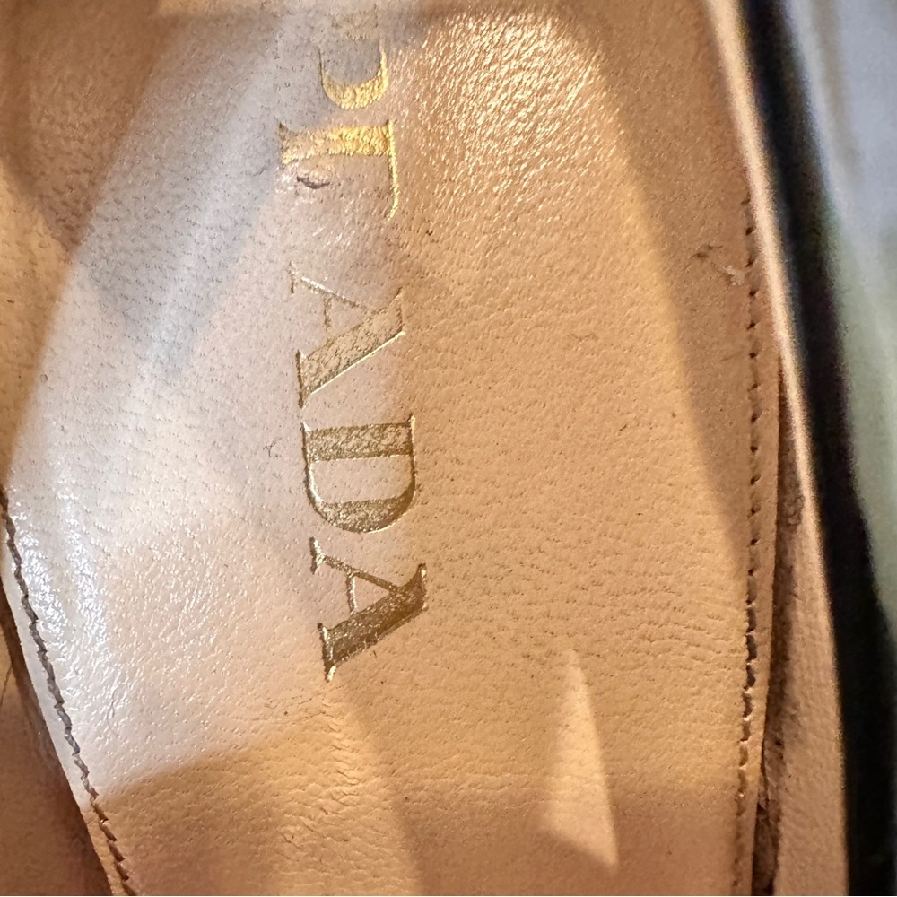Prada Calzature Donna Vintage 2008 Heels Black Leather Snakeskin 37.5/ 7 US - Picture 4 of 16